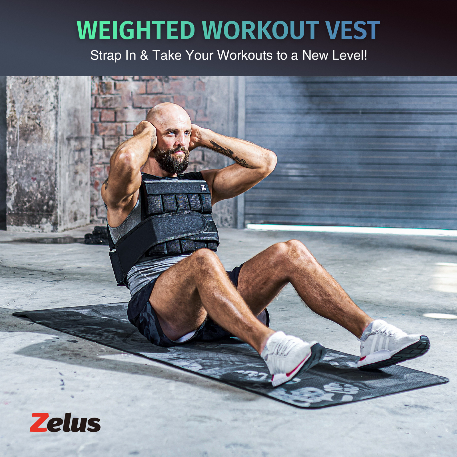 ZELUS 30LB Adjustable Weight Vest Weighted Vest for Running Home Gym Workout