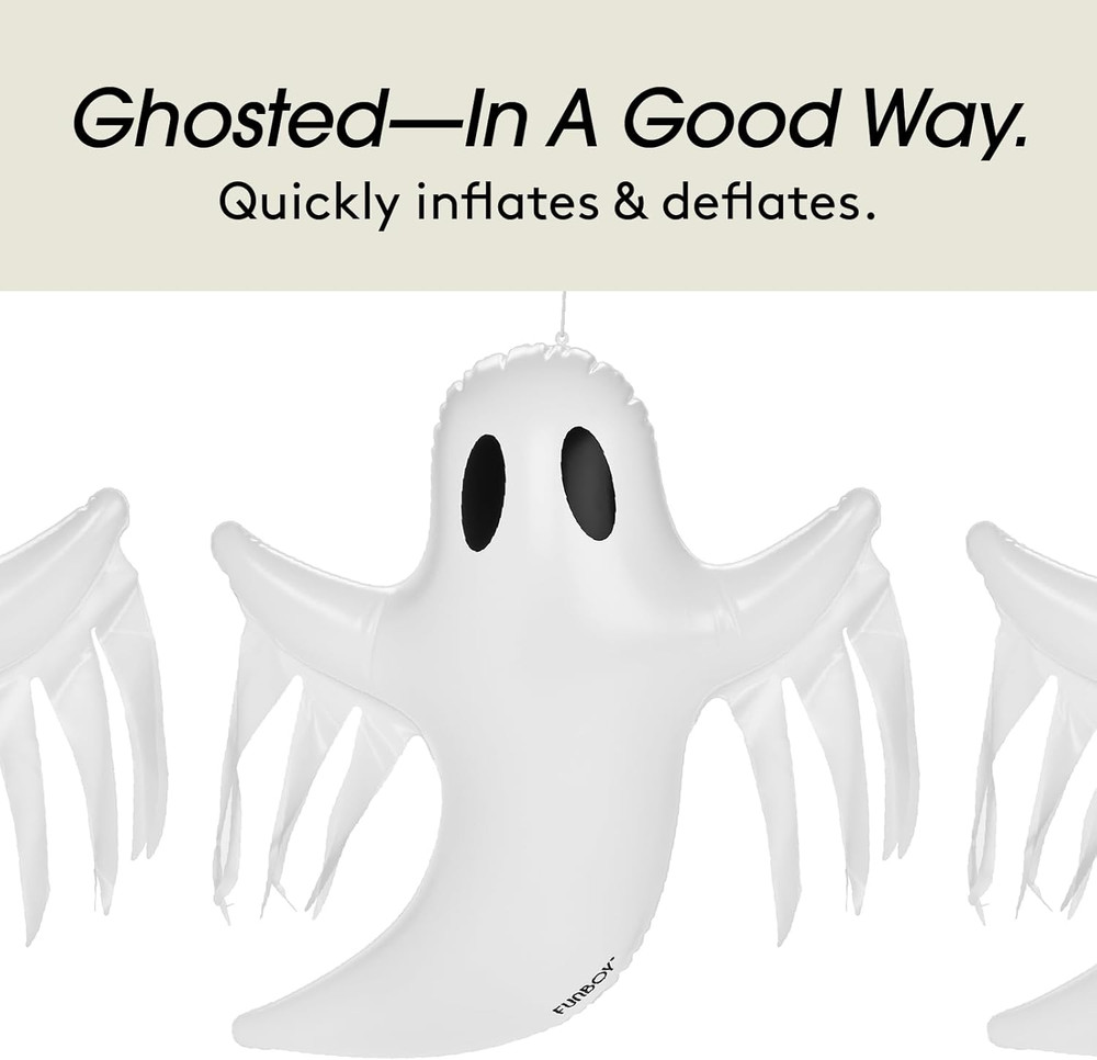 Hanging Ghost Halloween Décor (3 Pack) – Includes Suction Cups & Hangers