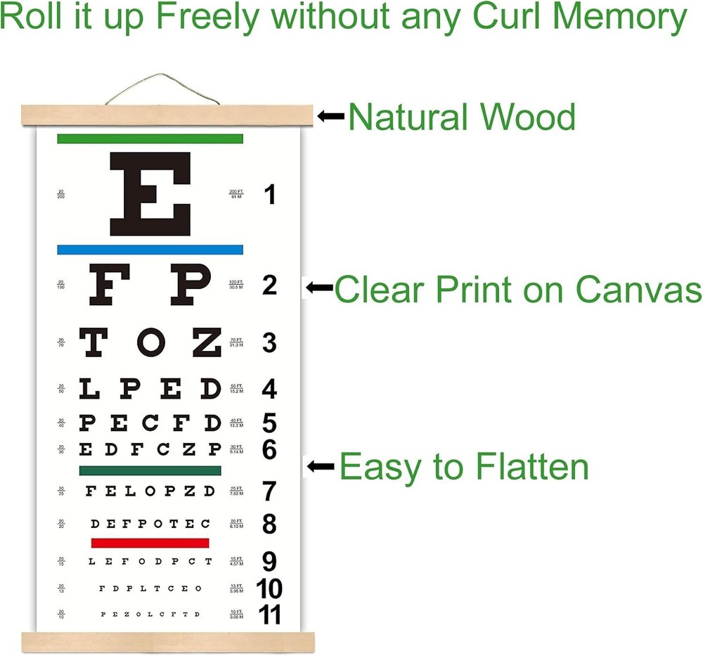 Vintage Snellen Eye Chart with Eye Occluder - Ideal Gift for Vision Testing