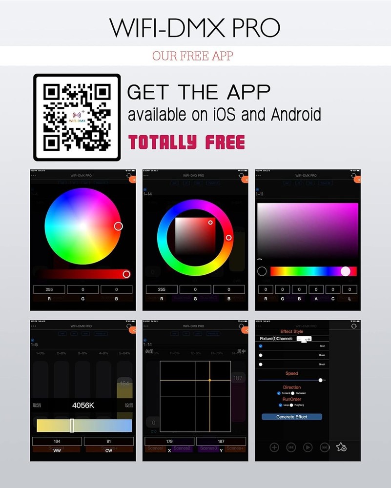 Compact 2.4G Wireless DMX Controller with Wi-Fi, 1,500 ft Range & Artnet Support