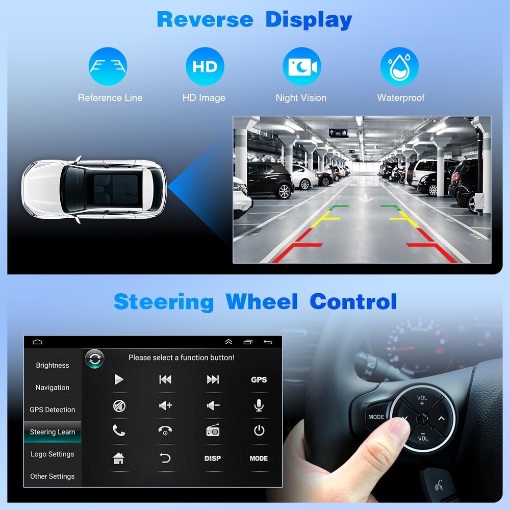 Car Stereo for Bravada 2002-2004 Wireless CarPlay Android Auto GPS 7 Touchscreen