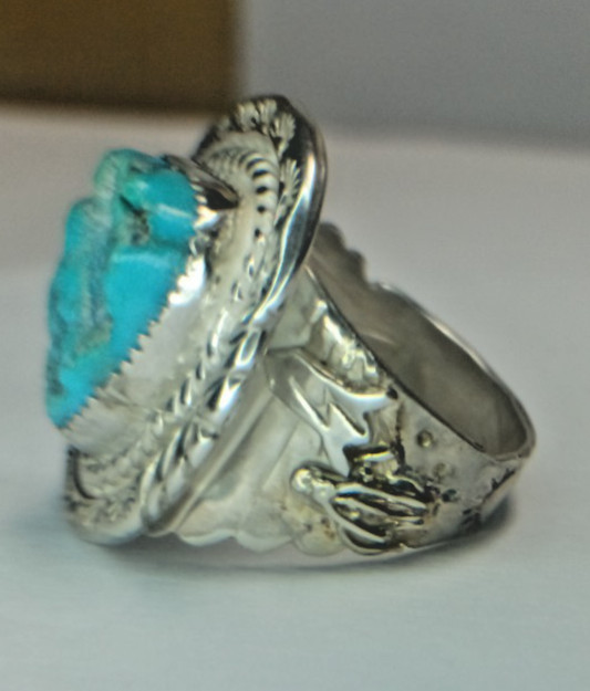 Augustus Caesar, Original work of art ring, Sterling Silver Turquoise Ring