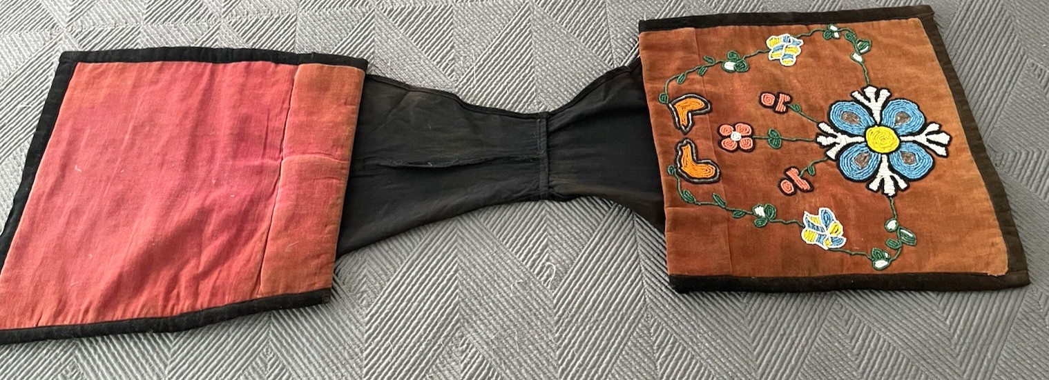 Native American Velvet Victorian Period Beaded Saddle or Saddle Blanket