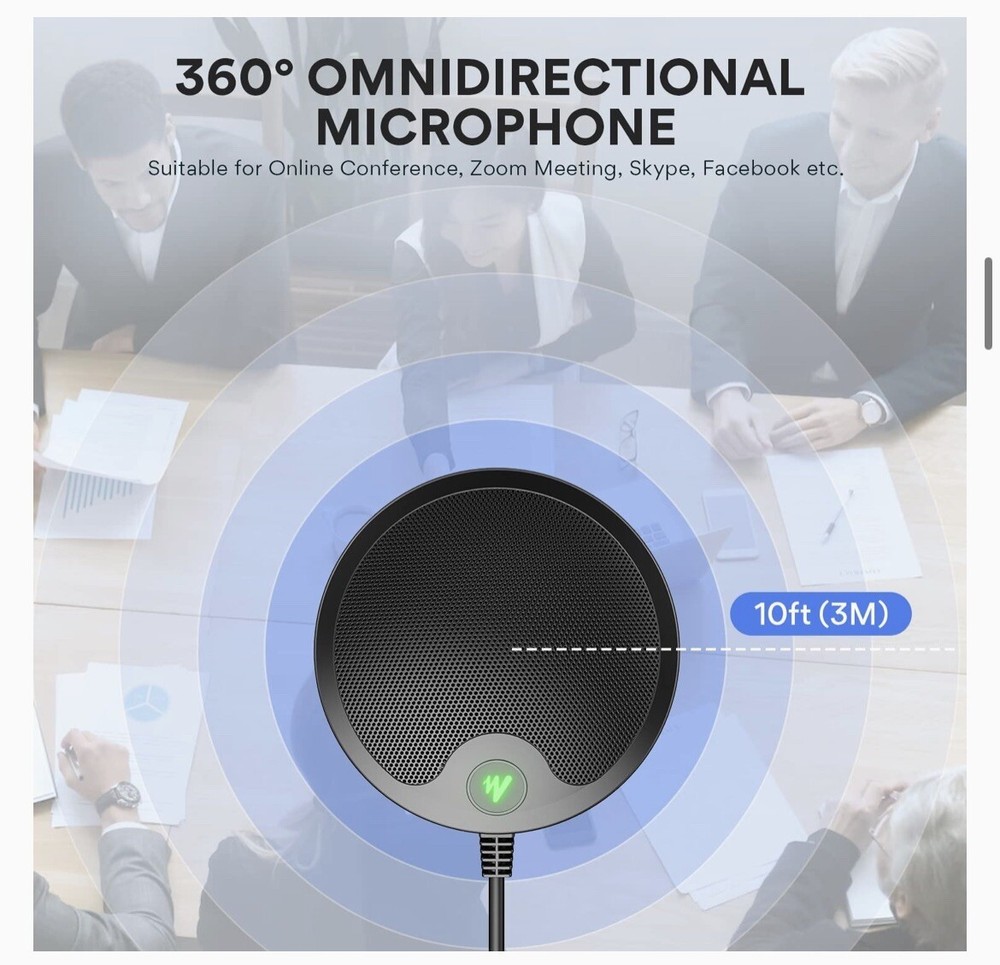 Maono AU-BM10 USB Conference Boundary Computer Microphone, Black