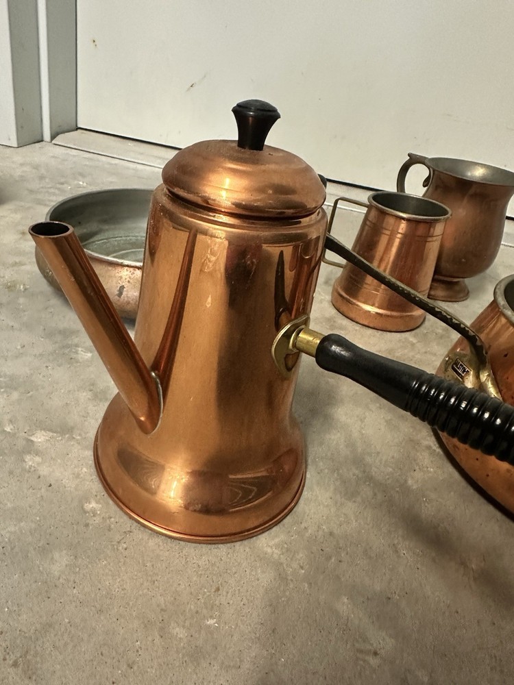 Copper Pot, Pitcher, Tea Pot, Pan, Compote, Sugar Bowl Collection