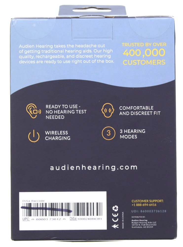 Audien Atom One Rechargeble OTC Hearing Aids