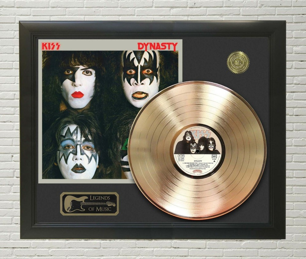 KISS Dynasty Framed Legends Of Music Gold LP Record Display