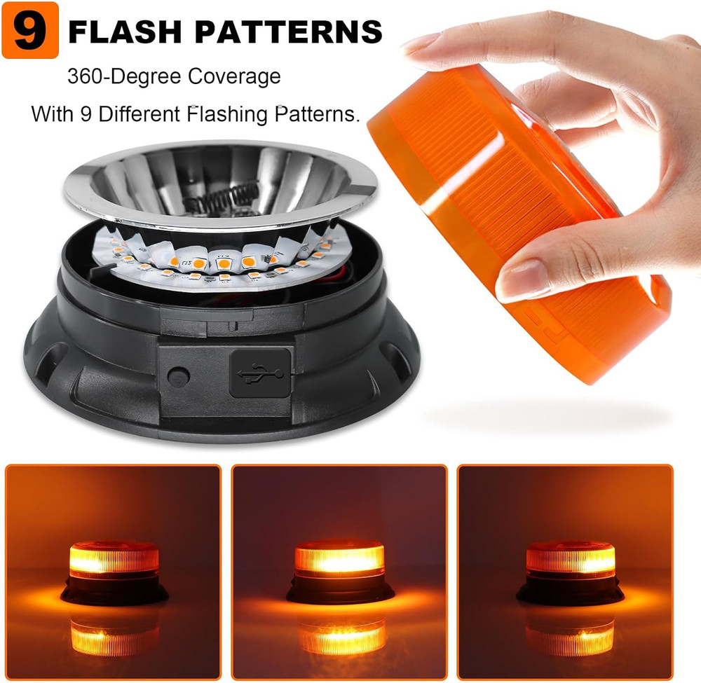 Remote Control Wireless Strobe Lights Waterproof Rechargeable LED Battery Beacon