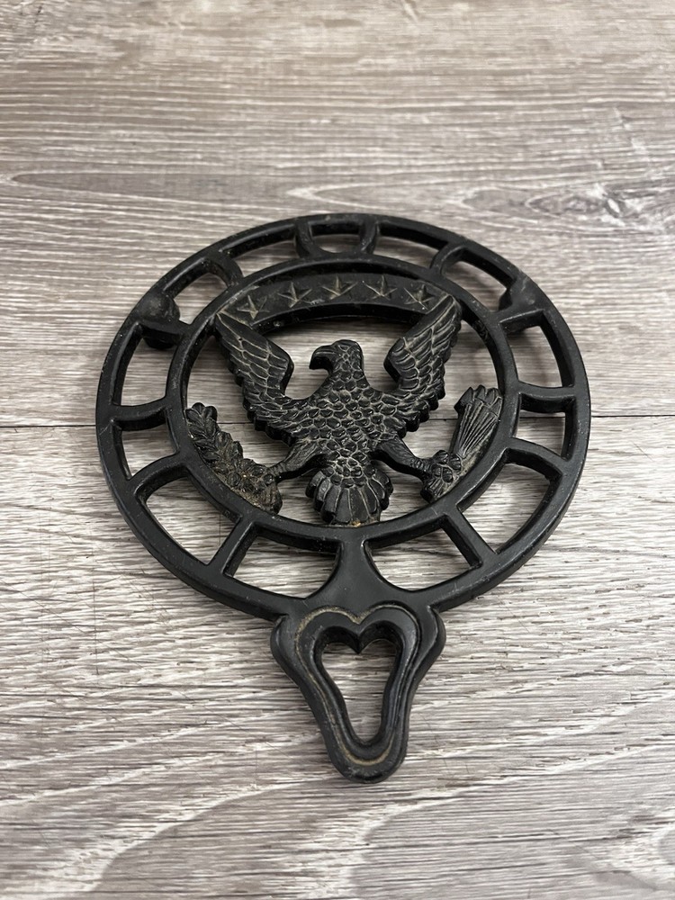 Kitchen Trivet Eagle Lightweight Plastic Black Vintage