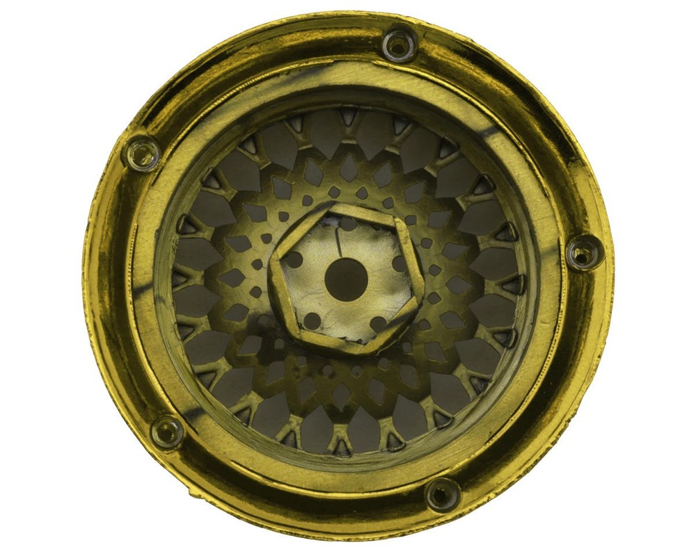 DS Racing Element Mesh 1/10 Drift Wheels (Gold Chrome) (2) (Adjustable Offset)