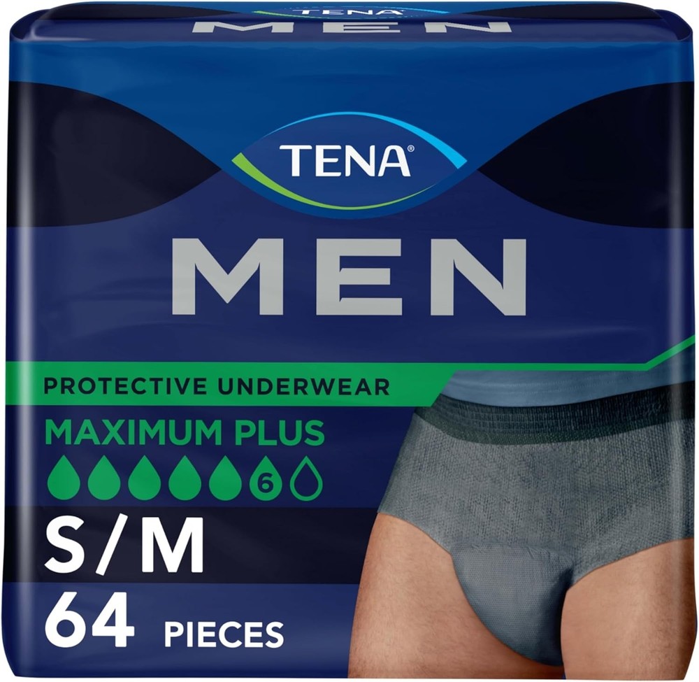 TENA Men Maximum Plus Incontinence Underwear, Bladder Control, S/M