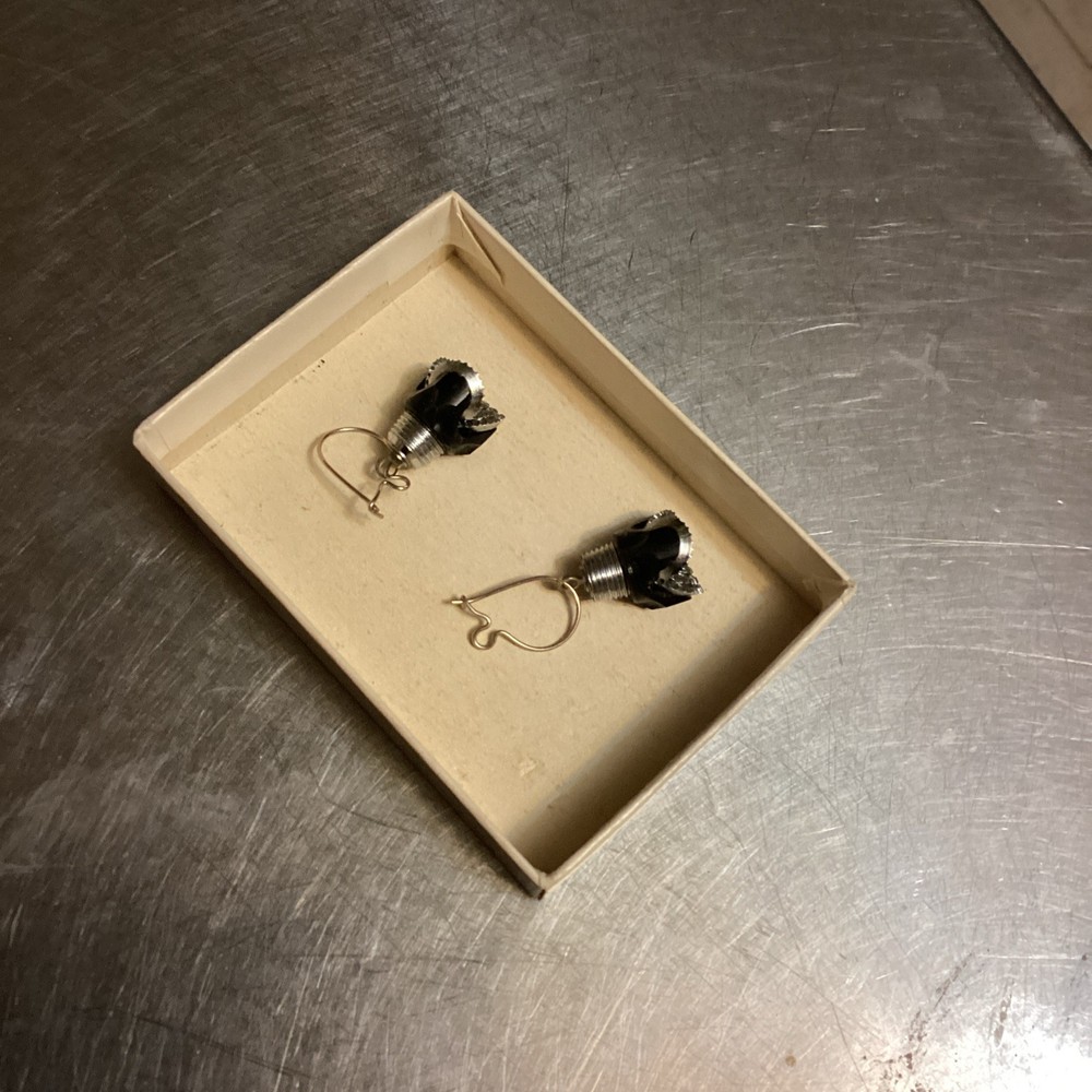 Tricone Drill Bit Earrings- Unique!