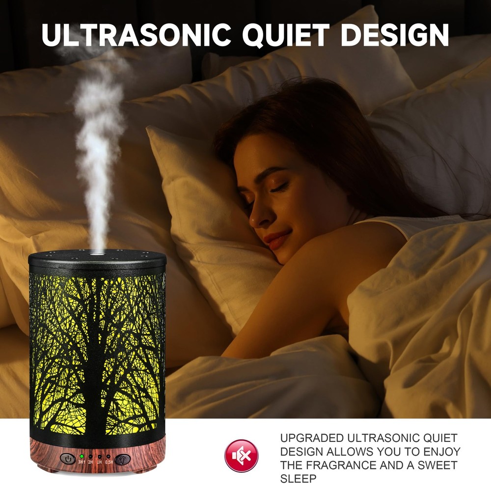 JOYOLO Essential Oil Diffuser 120ML Metal Aromatherapy with Tree