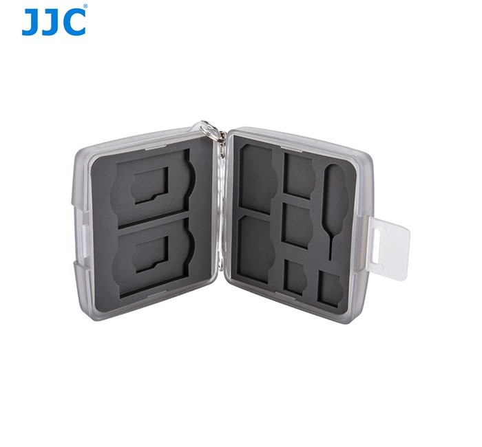 JJC MC-10D BLK Memory Card case fit 2 SD, 2 MSD, 2 SIM, 2 Micro SIM, 2 Nano SIM