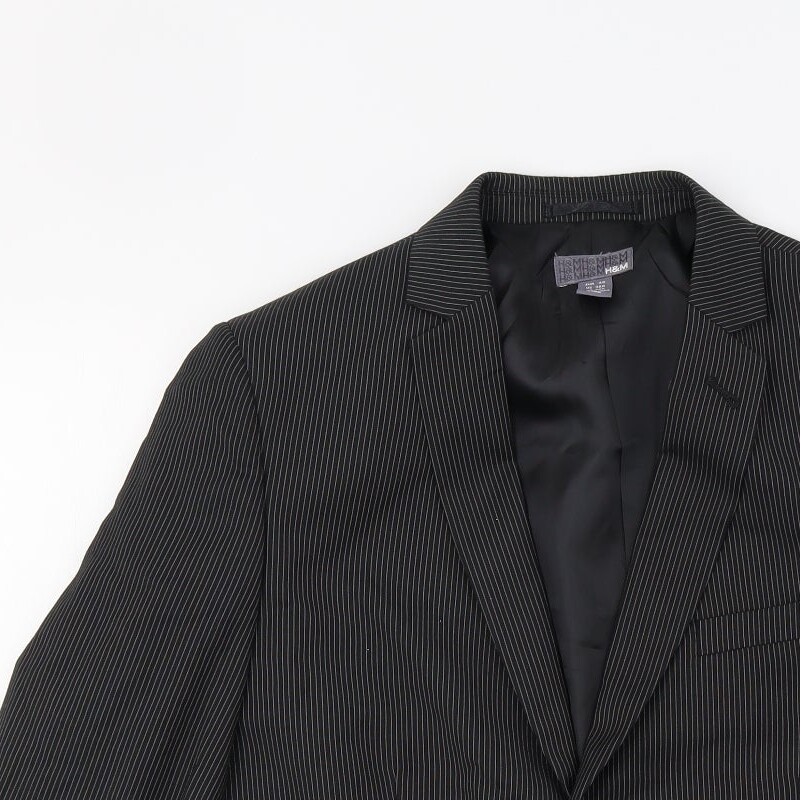 H&M Mens Silver Polyester Blend Blazer Size 38