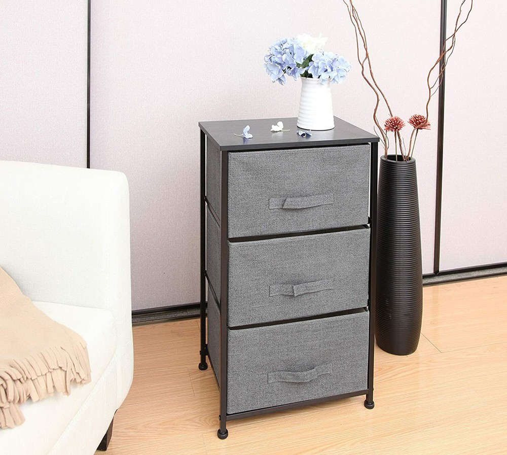 3/4 Layers Drawer Nightstand Storage End Table Bedside Cabinet Closet Organizer