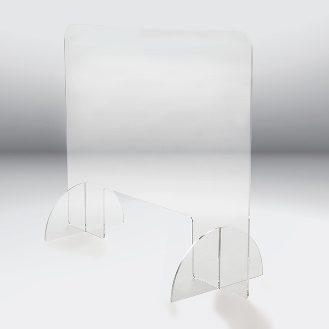 24” X 24” Sneeze Guard, Clear Acrylic, Plexiglass Countertop Barrier Shield