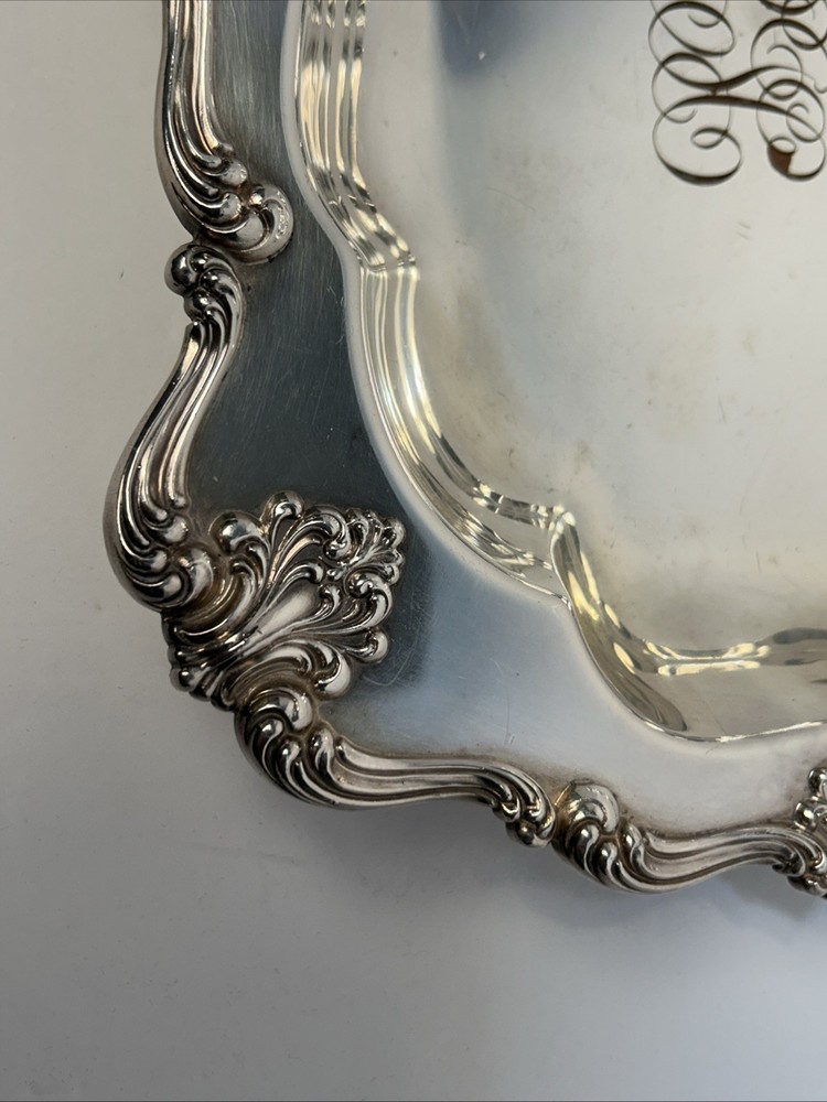 Electroplated Silver on Copper Rectangular Serving Tray Rococo Revival W&SB