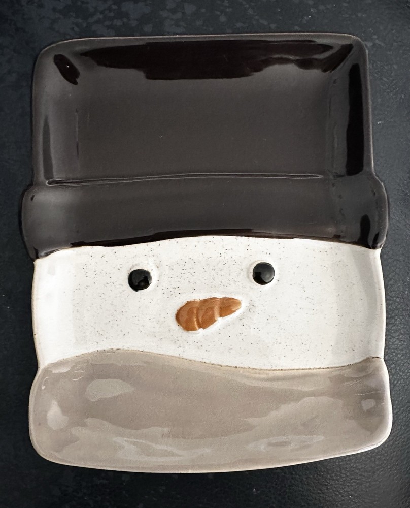 DEMDACO Snowman Head Serving Plate  6.75" x 5.75 in Ceramic