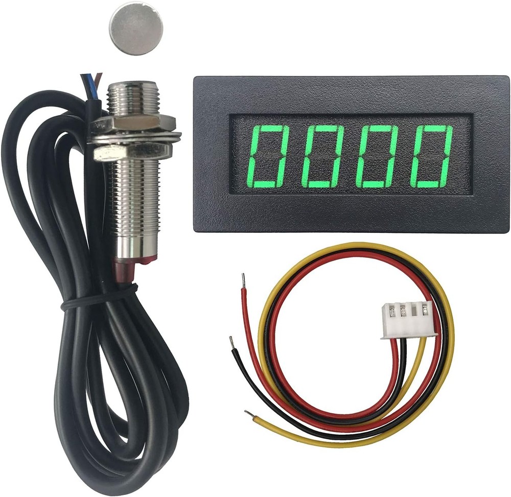 Digital LED Tachometer RPM Speed Meter with Sensor