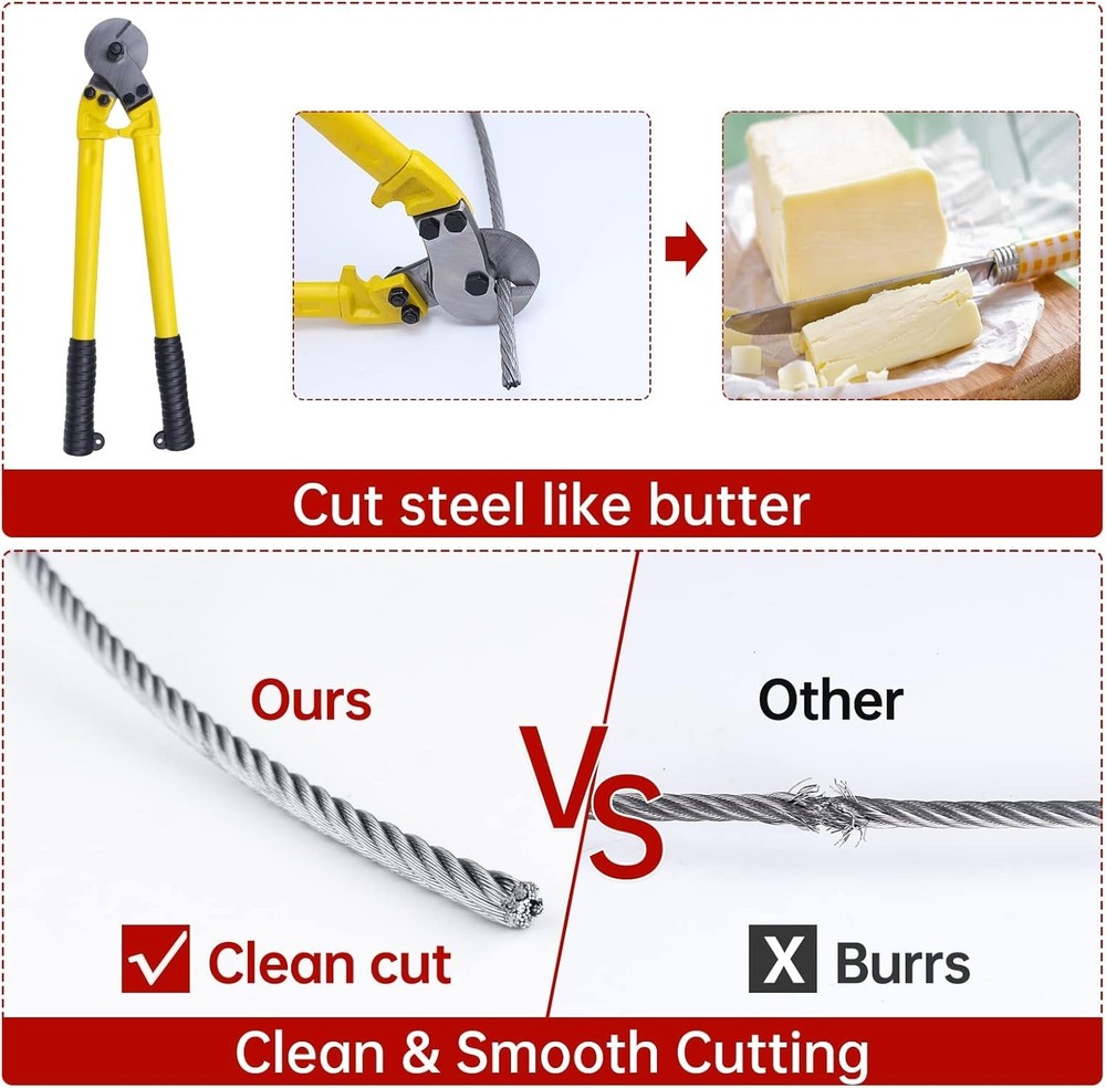 Durable 18" Cable Cutter - Chromium Vanadium Steel