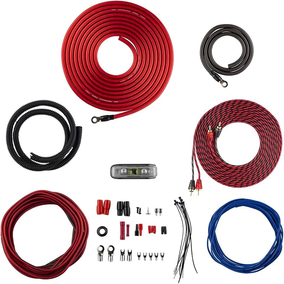4 Gauge Amplifier Installation Kit with 1200W Power & Super Flex Cables