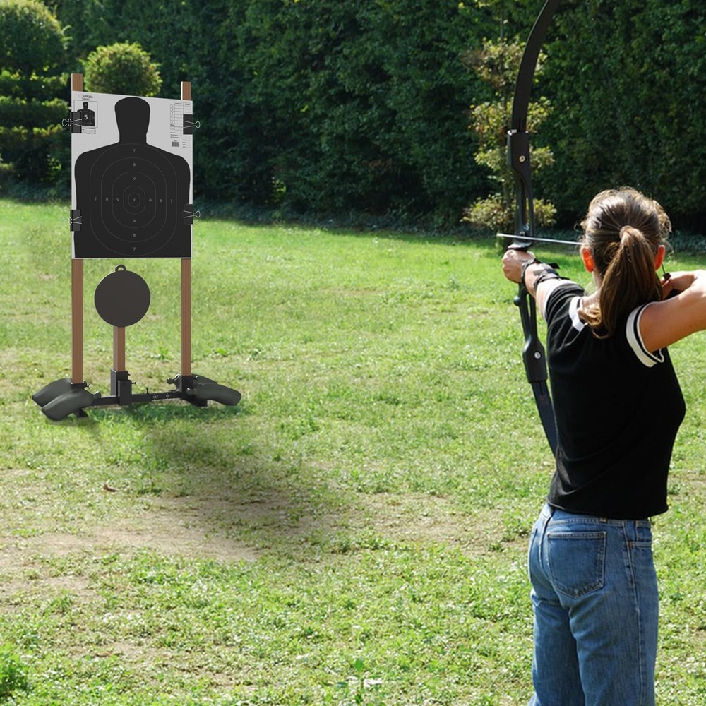 2-in-1 Shooting Target Stand Base Adjustable Width from 8" to 24" for USPSA/I...