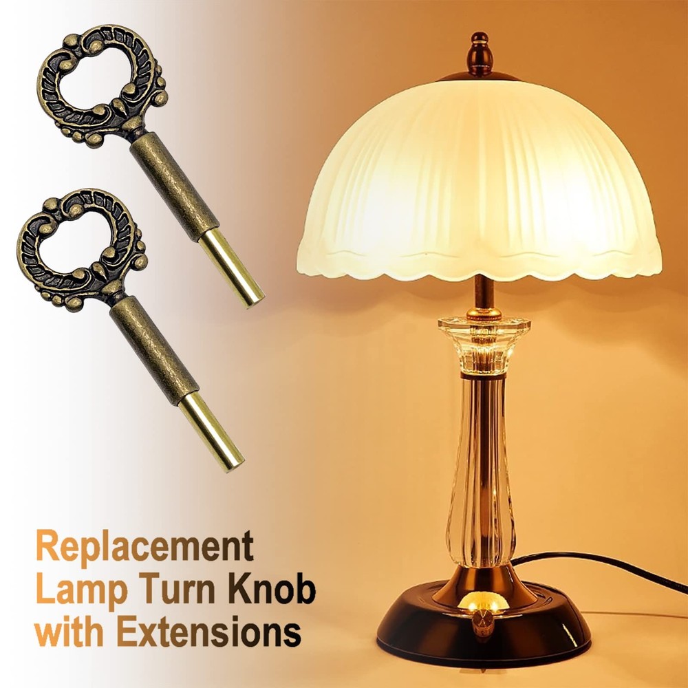 ECUDIS 4 Pack Lamp Keys Socket Turn Replacement Switch Antique Brass