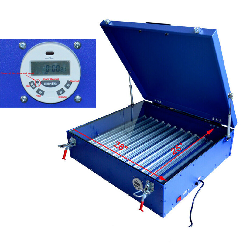 Extra Large Screen Printing LED Exposure Unit 25x28" with 12pc Ultraviolet Light