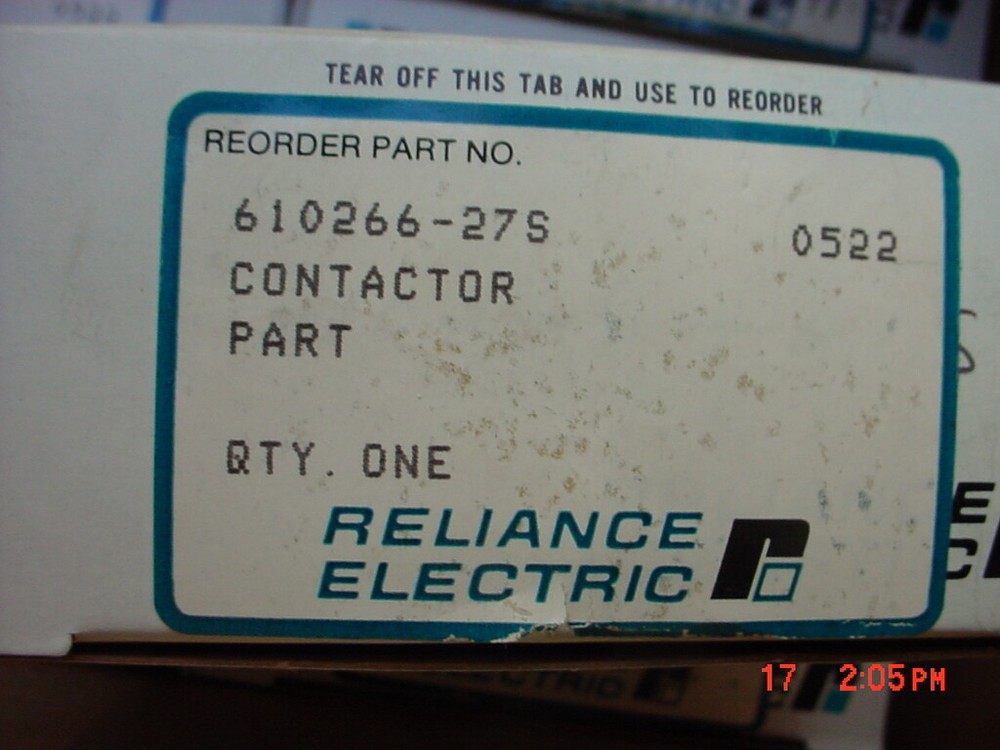 Reliance Electric Contactor 610266-27S