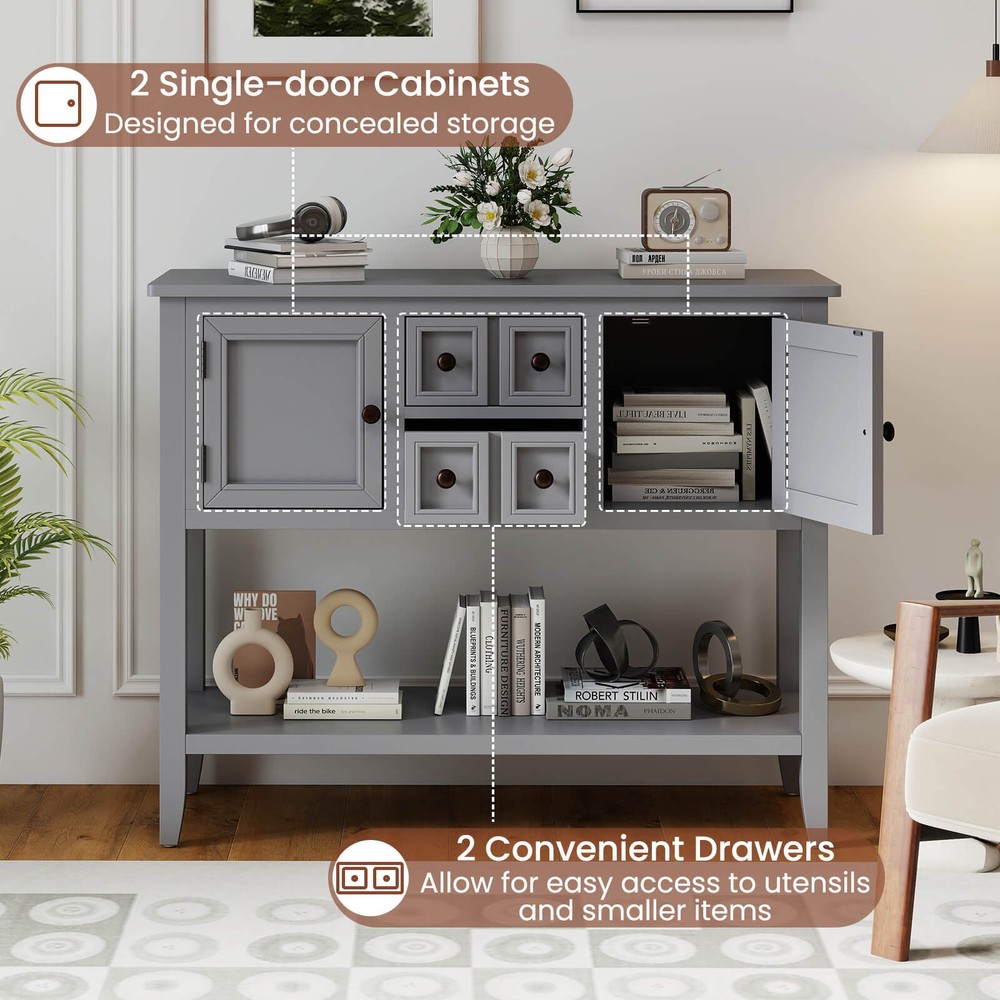 Buffet Sideboard Cabinet Entryway Console Table with 2 Doors and 2 Drawers