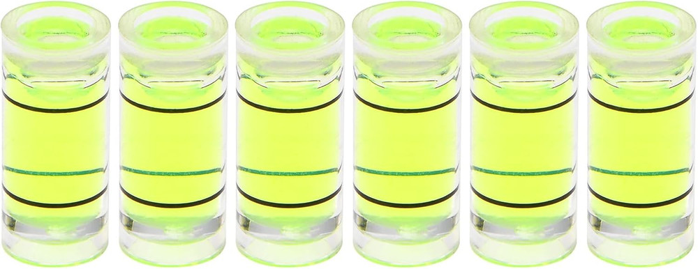 6Pcs Small Cylindrical Bubble Level Vials 7X16Mm PMMA Mini Horizontal Bubble Spi
