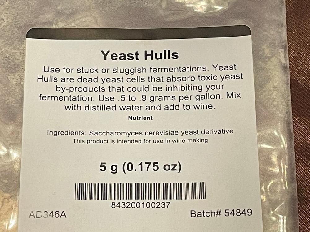 Yeast Hulls Nutrient 5 gram by Brewmaster Beer or Wine
