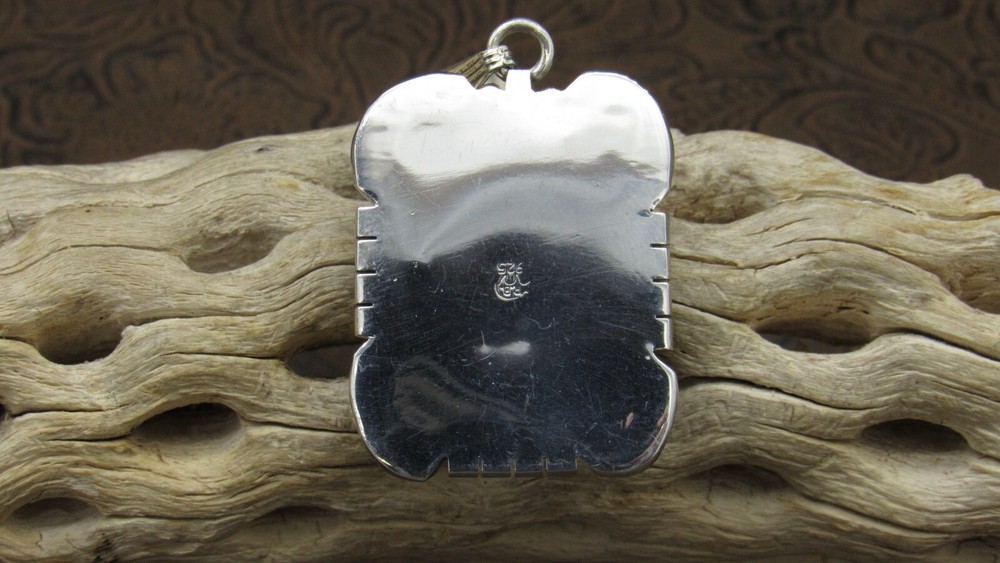 *Green Turquoise Square Sterling Silver Pendant