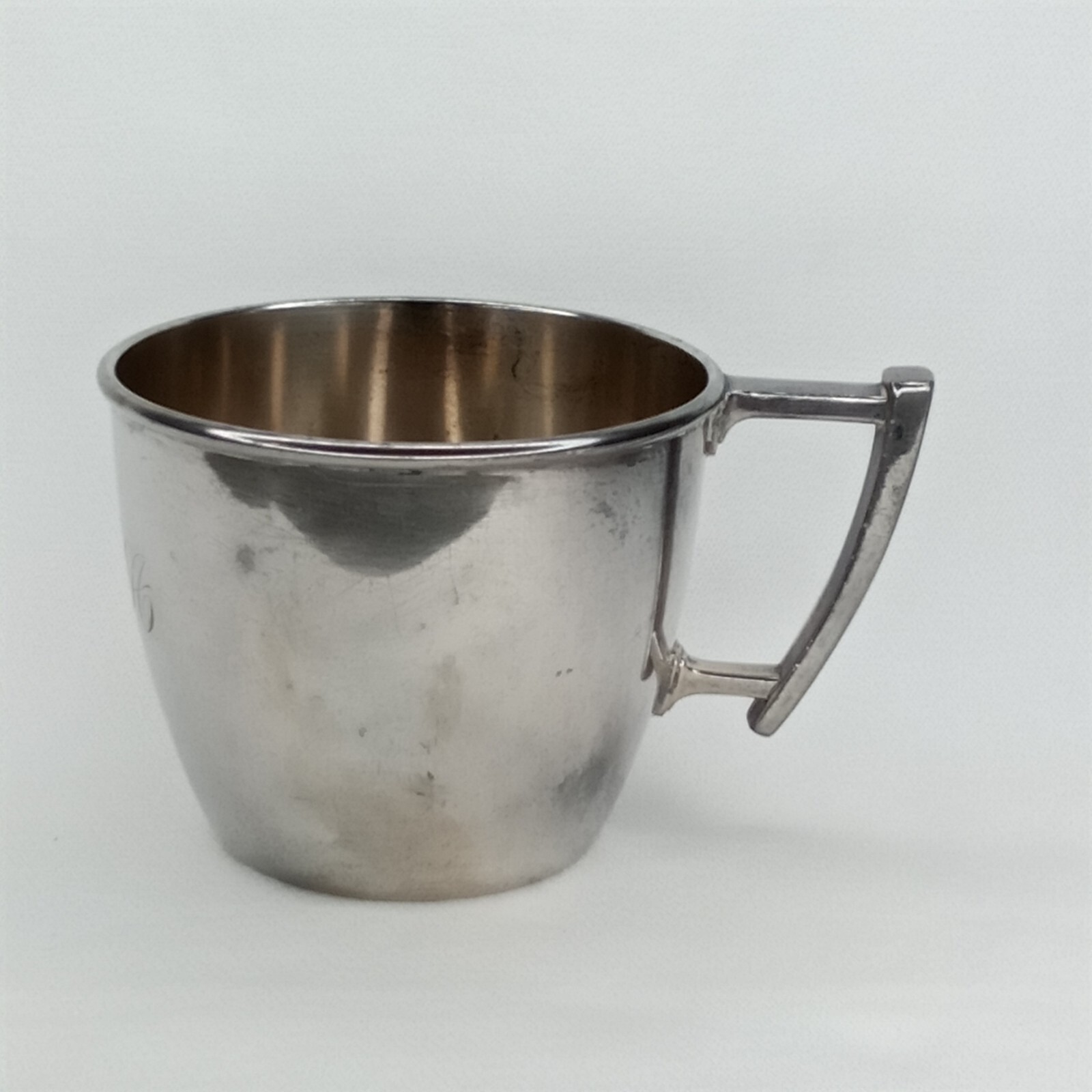 Antique 1890s Oneida Silver-Plated Mug Engraved R H A Made In USA