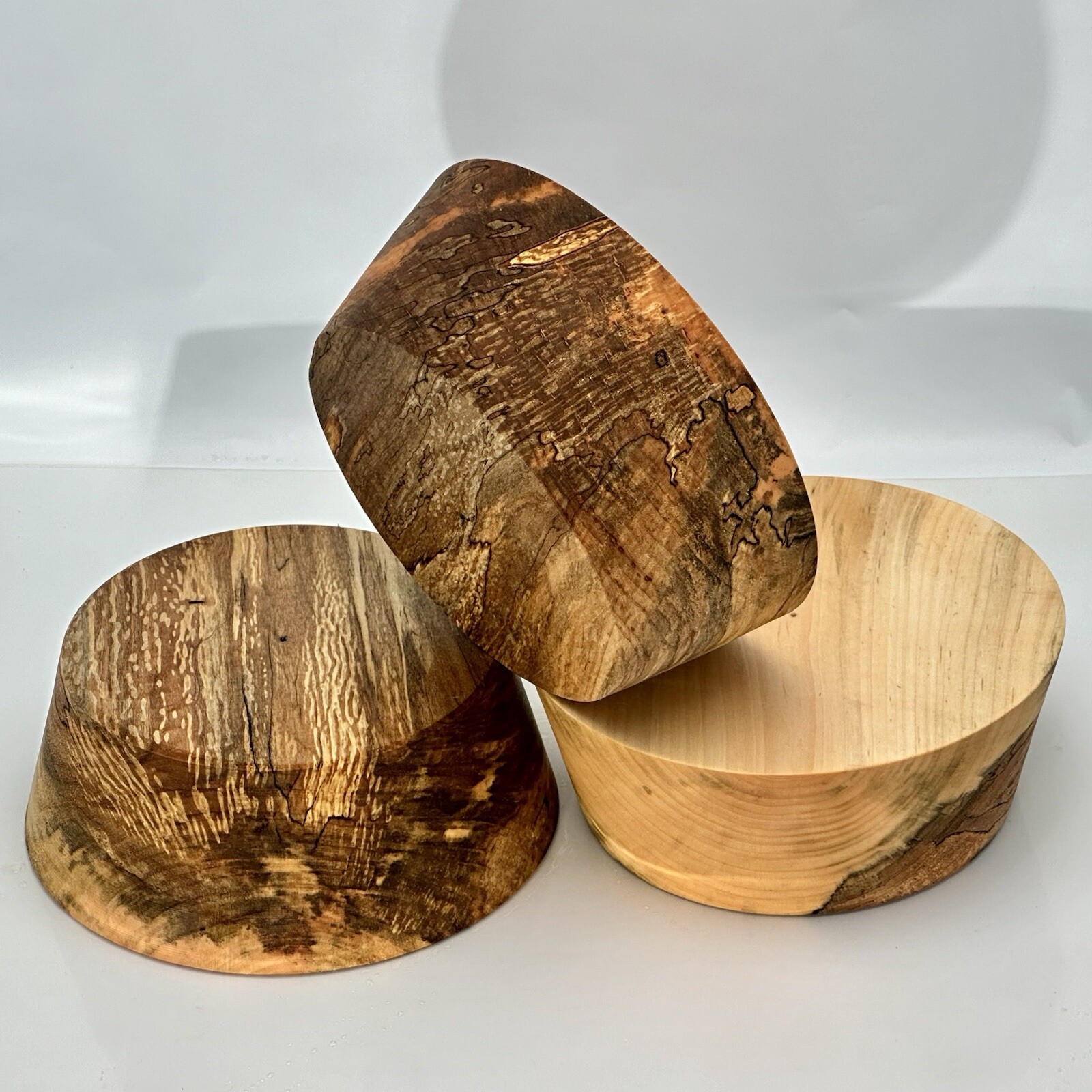 SPALTED MAPLE BOWL BLANKS, 10"X3.5" BULK LISTING, WOOD LATHE TURNING STOCK