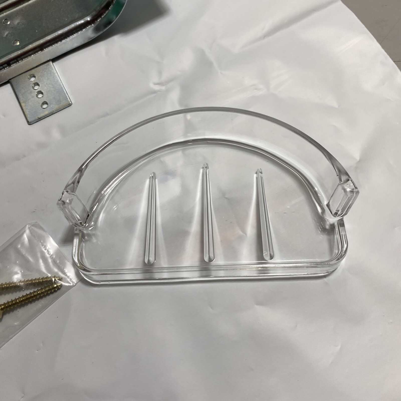 MINT CRAFT BRASS PLATED RECESSED SOAP HOLDER AND GRAB BAR