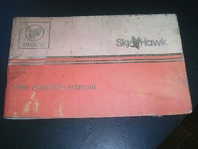 1986 BUICK SKY HAWK OWNERS MANUAL
