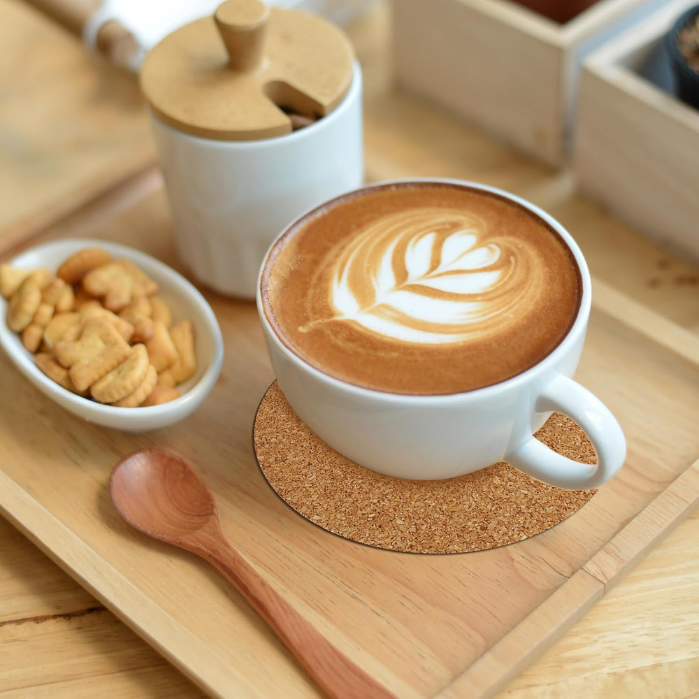 60 PCS 4" Self Adhesive Cork Sheets,Round Cork Coasters,Coaster Bottoms,Coaster