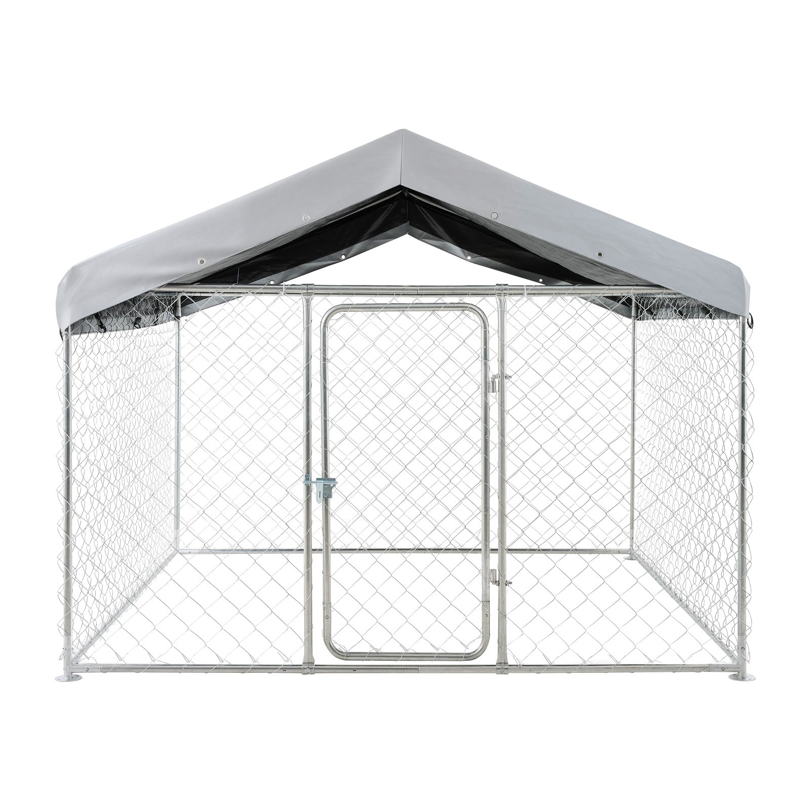 VEVOR Large Outdoor Dog Kennel with Lock & Cover 6.56x6.56x5.25 ft Heavy Duty