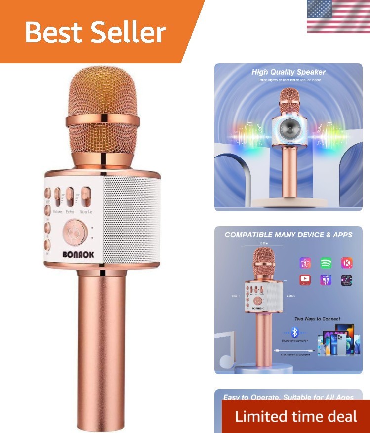 Handheld Bluetooth Karaoke Mic with Multi-Function Controls for Fun Gatherings