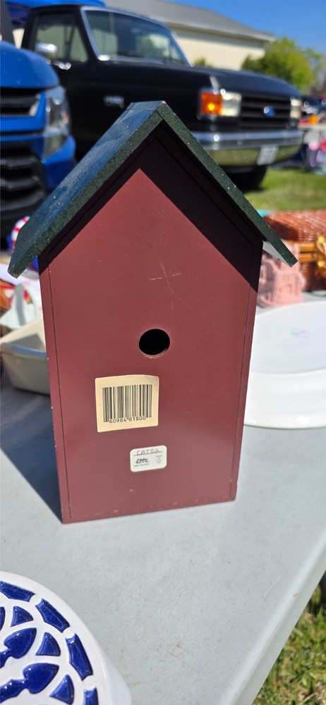 hand painted birdhouse clock