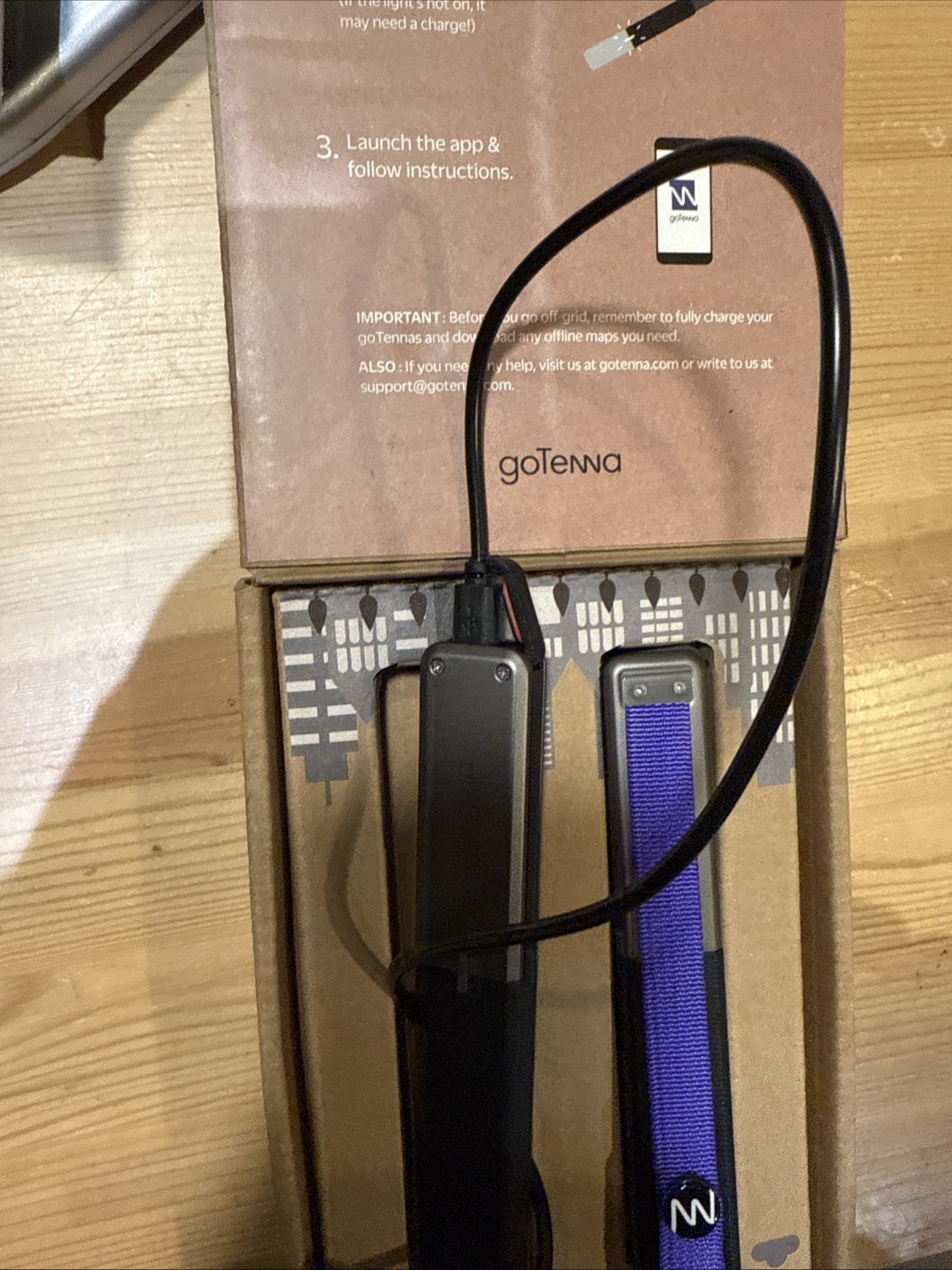 2 of GoTenna Off-Grid Texting SMS GPS Communicator Radio. Purple & Orange. 2x