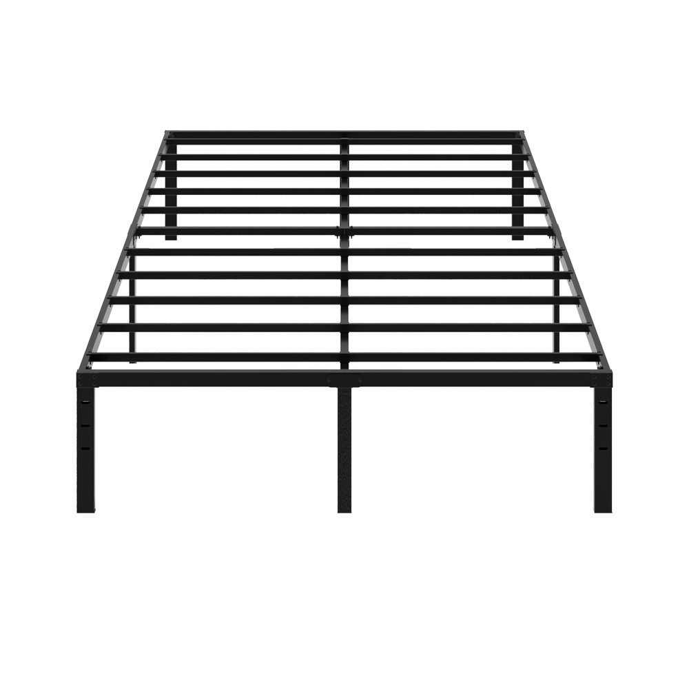 Black Full Size Simple Basic Platform Metal Bed Frame - 14 Inch Bed Height