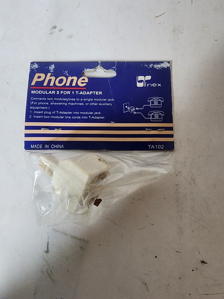 Ta102 Inline Modular T Adapter for 2 Line 4 Wire Telephone Jack
