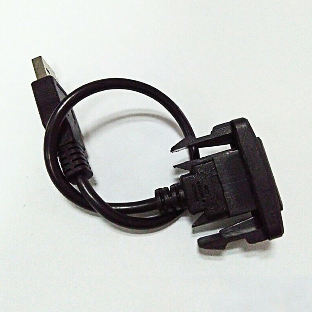 USB Extension Cable 25cm Adapter Black Car Center Console Flush Mount Part