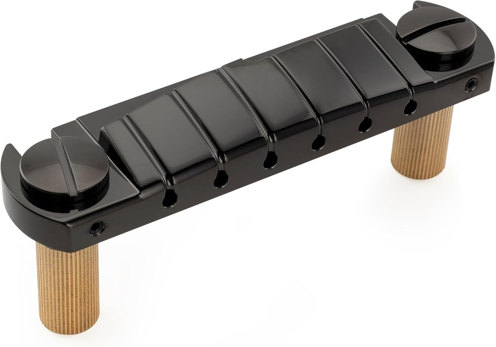 Solid Brass Guitar Black Wraparound Bridge Tailpiece Fit Epiphone,Ibanez,PRS