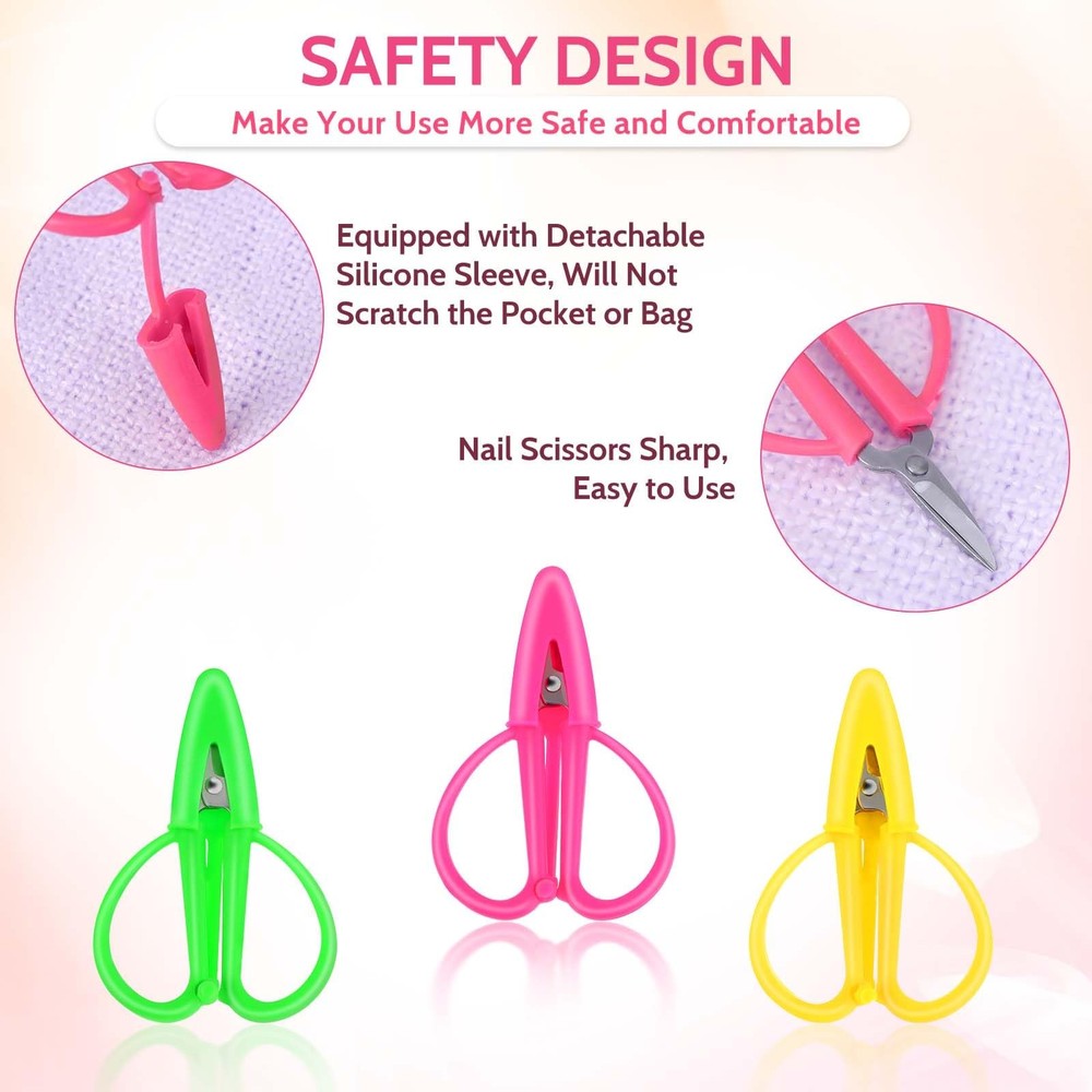 Mini Scissors, 3 Pcs Multicolor Tiny Travel Scissors Pink, Yellow, Green