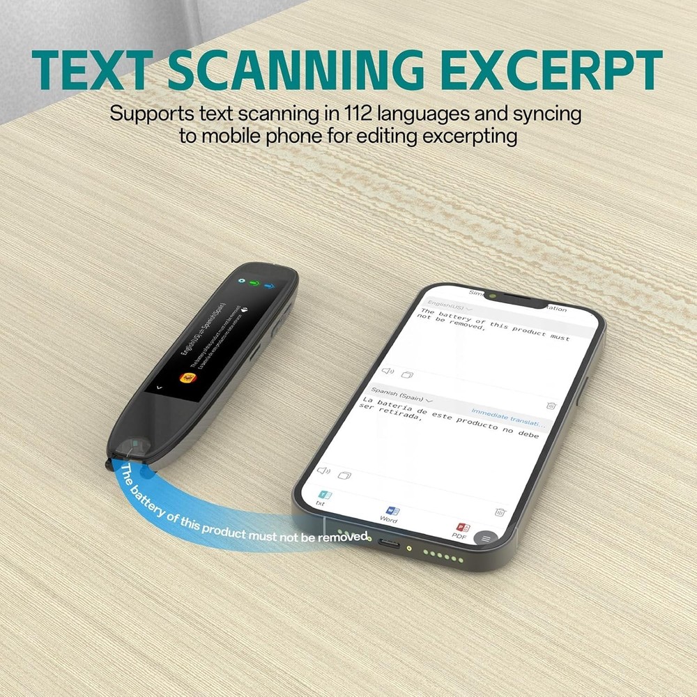 Touchscreen AI Smart Scan Translator Pen Reader & Recording Device 112 Languages