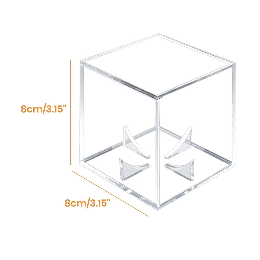 6Pack Baseball Display Case UV Protected Acrylic Clear Holder Square Ball Box